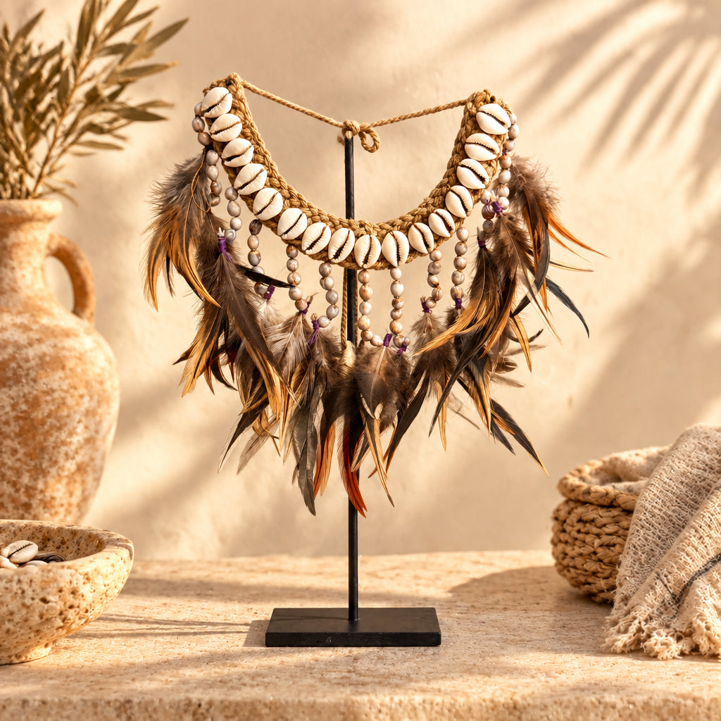 Schelpen ketting veren
