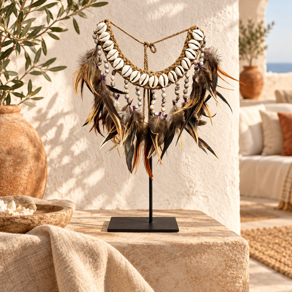 Schelpen ketting veren
