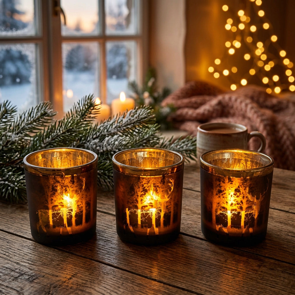 Waxinelichthouders hert set